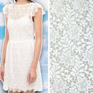 ZARA Floral Lace Overlay Mini Dress Graduation Bridal Dainty Regency Coquette